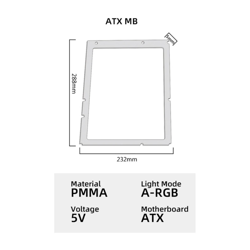 066A 마더 보드 RGB 백플레이트 발광 백 플레인 5V 3 핀 ARGB 데스크탑 장식 램프 StripATX/MATX/ITX A-RGB 프레임