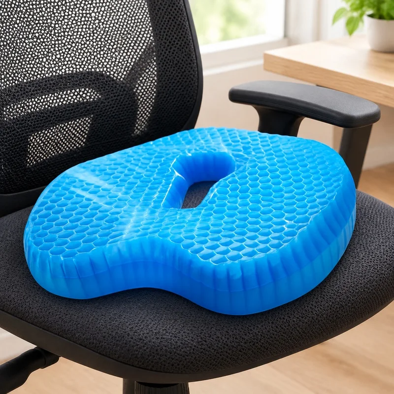 U-Shaped Gel Cushion for Extended Sitting Relief and Ergonomic Support