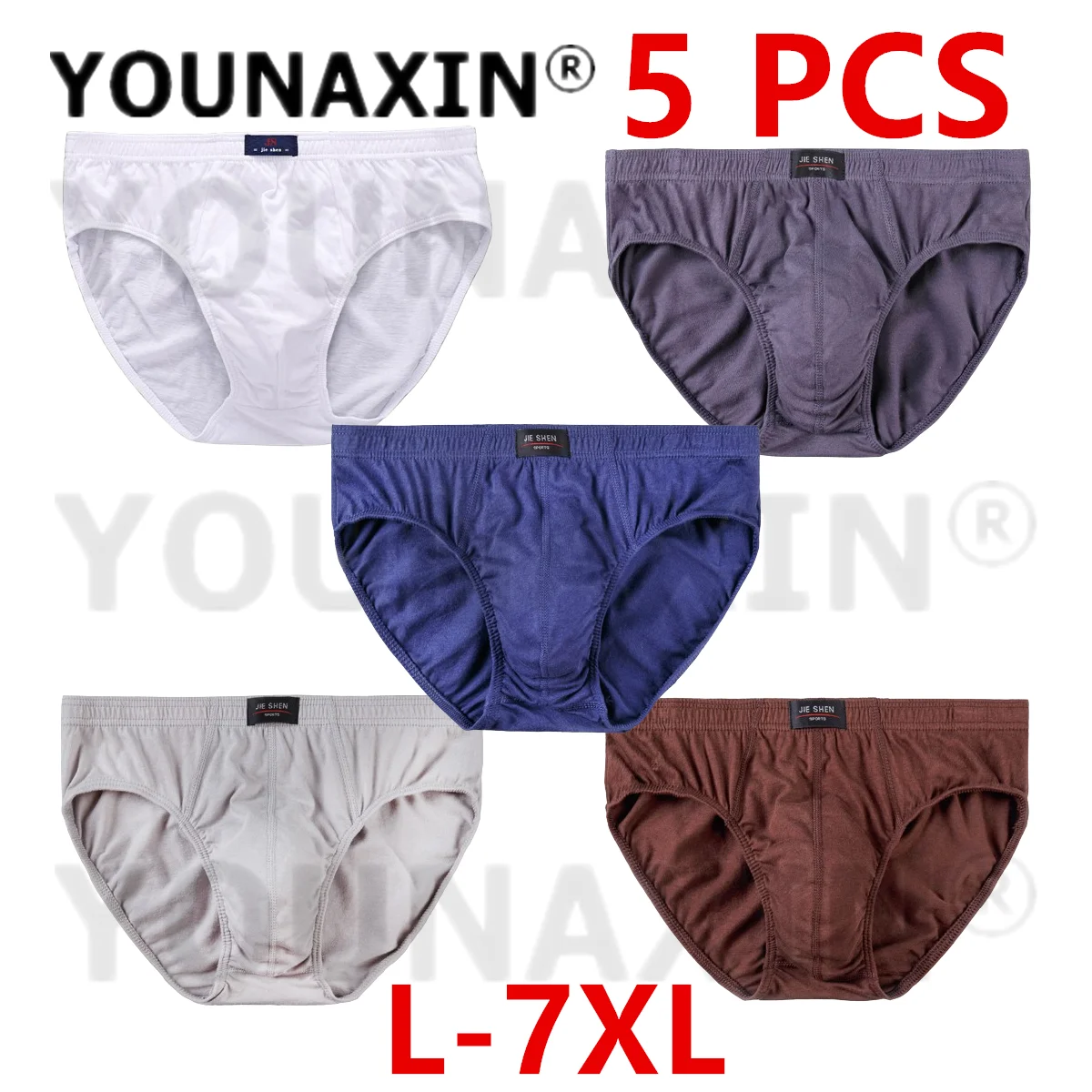 

5 Pcs Men's Big Size Underwear Cotton Panties Bottom Shorts Underpants Undies Solid Color Briefs Knickers 3XL 4XL 5XL 6XL 7XL