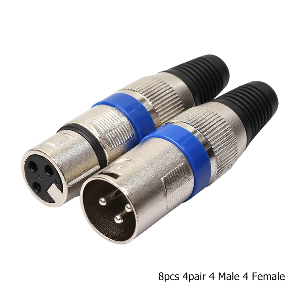 Luar biasa! 8 Pasang Konektor XLR 3Pin Mikrofon Audio MIC XLR Adaptor Jack Betina Steker Jantan