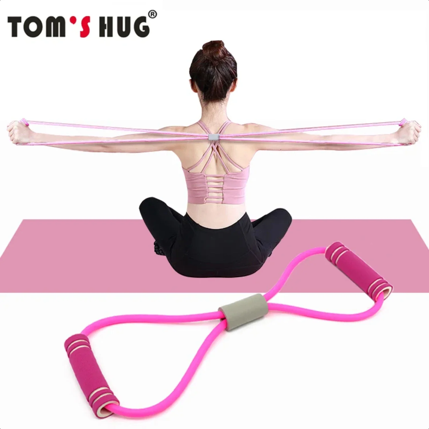 20-30LB  Gym Fitness Resistance Yoga Rope Chest Expander Muscle Trainning Elastic Bands  Sports Fitness Shape 8 Word