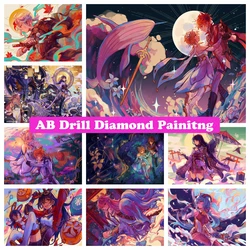 Genshin Impact 5D DIY AB Diamond Painting Mosaic Embroidery Game Cartoon Girl Yae Miko Cross Stitch Handmade Crafts Home Decor