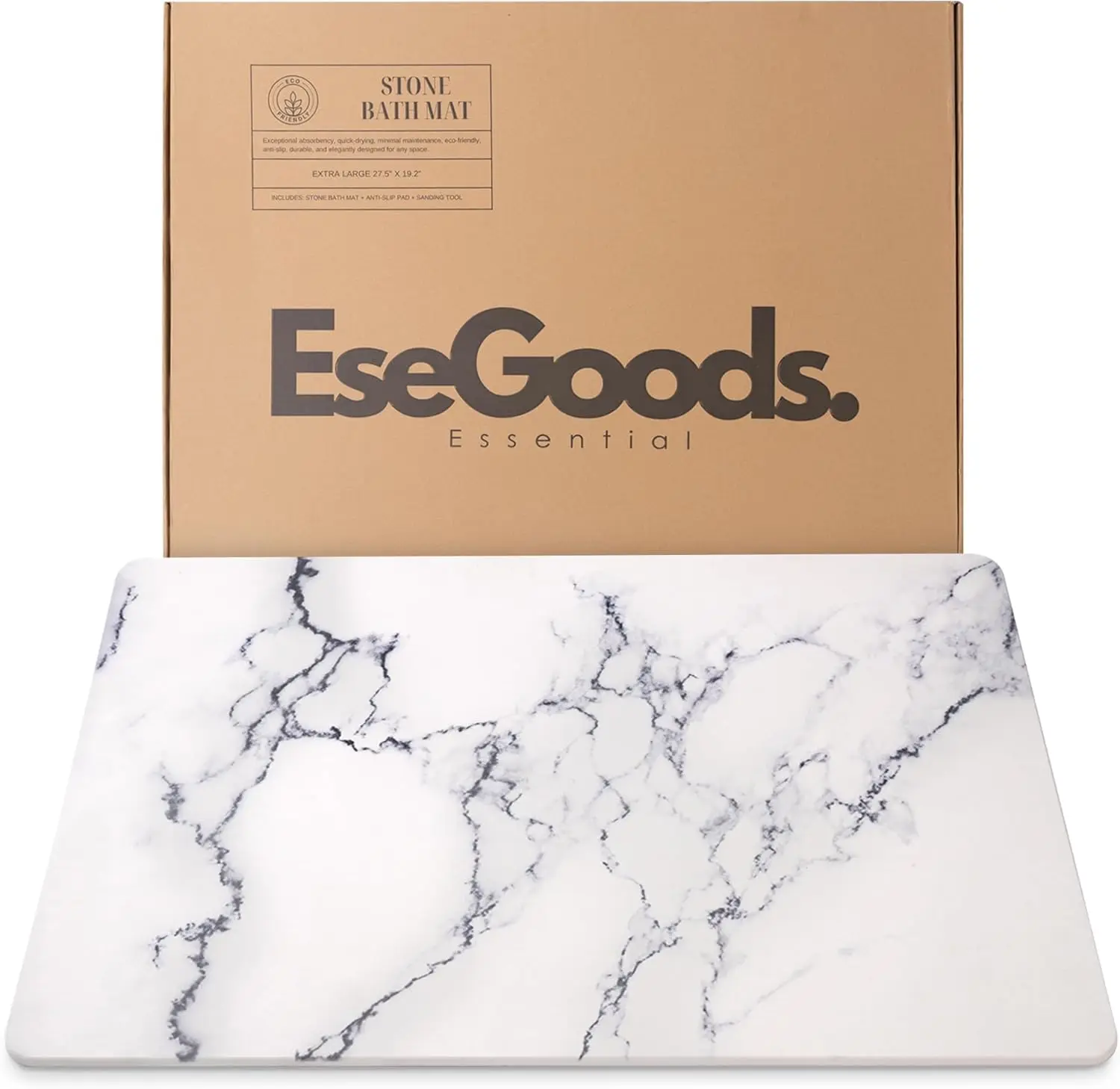 

Extra-Large Diatomite Bath Mat 19.2x27.5 Inch - Non-Slip, Quick-Drying for Bathroom & Kitchen