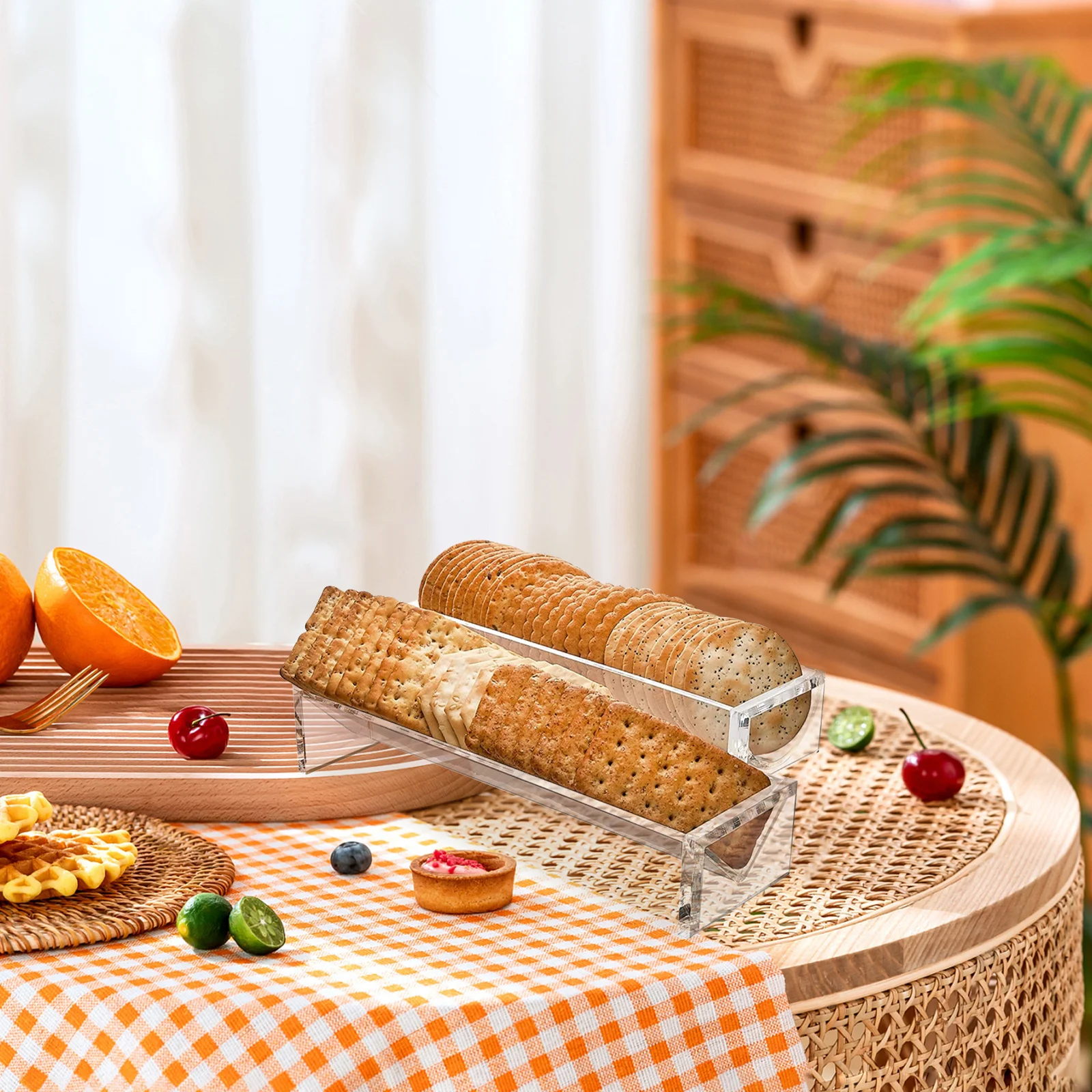 

Acrylic Cookie Tray Stackable Design for Kitchen Restaurants Elegant Display of Cakes Fruits Party Desserts Cookie Tray