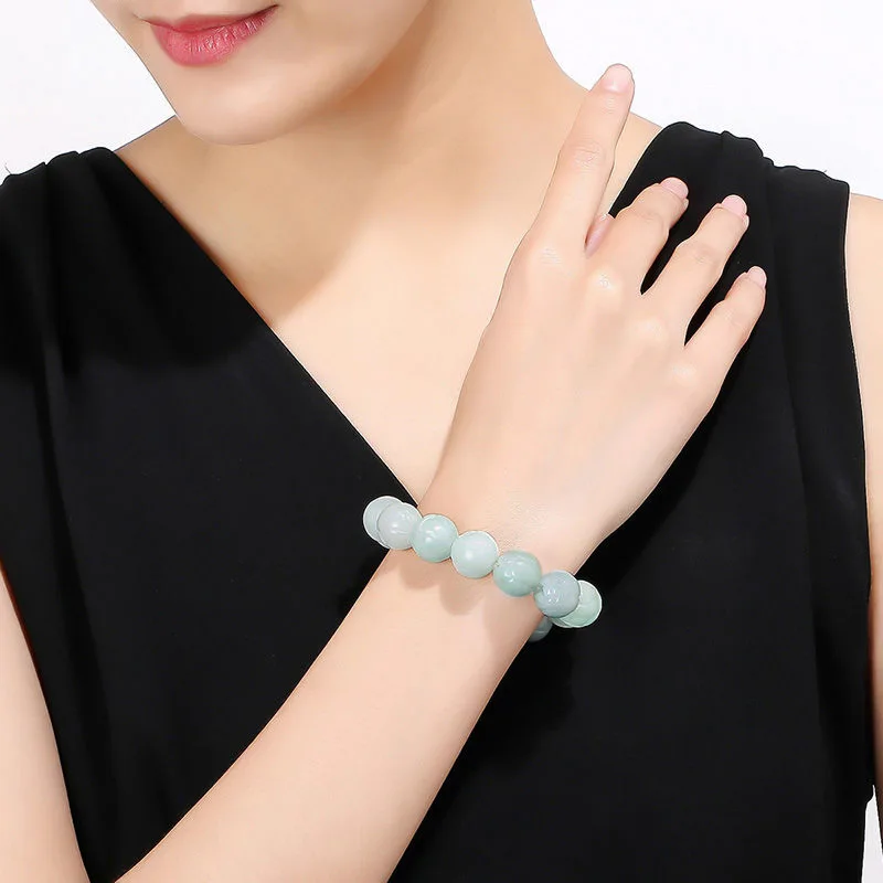Natural Myanmar Jadeite Lotus Bracelet 13.5mm Bead Jade Strings Men's Hand Strand Jewelry Women's Gifts Wholesale Drop Shipping - Image 6