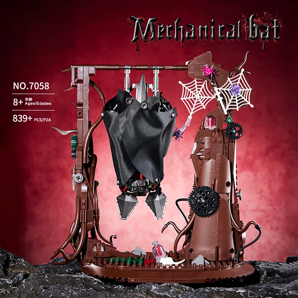 

Halloween Mechanical Giant Bat Building Blocks Biomimetic Animal Model Movable Joint Bricks Toys Compatible With LEGO