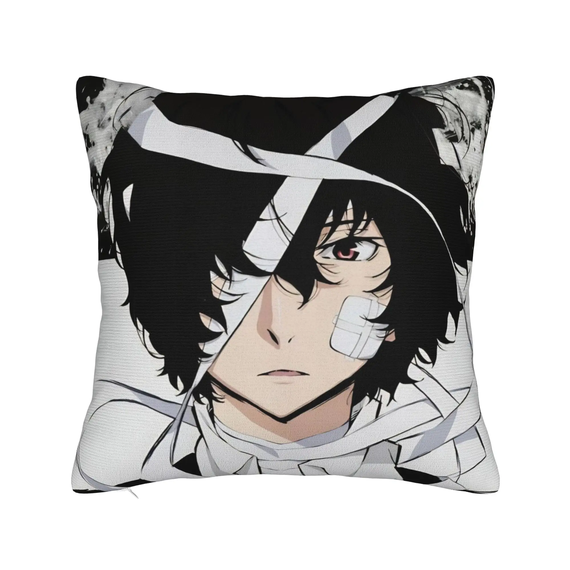 Dazai Bungo Stray Dogs Pillowcase Soft Polyester Cushion Cover Decoration  Throw Pillow Case Cover Home Zipper 40*40cm