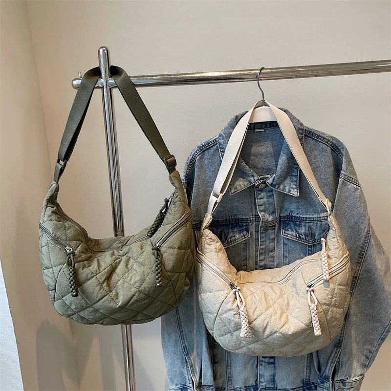 Tiptoegirls Winter Hobo Women Shoulder Bag Light Casual Simple Woman's Bag Commuting Shoulder Popular Solid Soft Fabric Lady Bag image 5