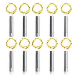10PCS 20LED Sliver Wine Bottle Cork Light AA Battery Operated Fairy String Light Cork Bottle Light for DIY Christmas Party Decor