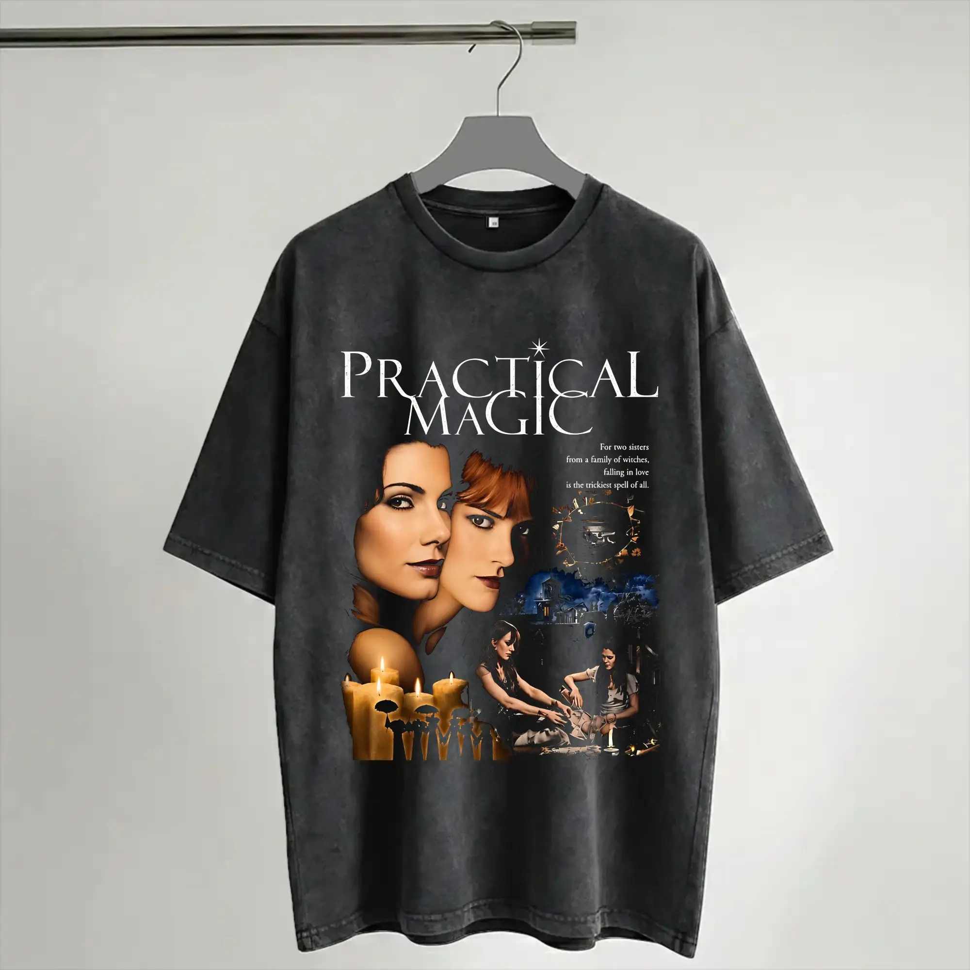 Practical Magic Movie  Outfit Washed T Shirt Men Women Streetwear Hip Hop T-Shirts Summer  Tee Shirt Short Sleeve