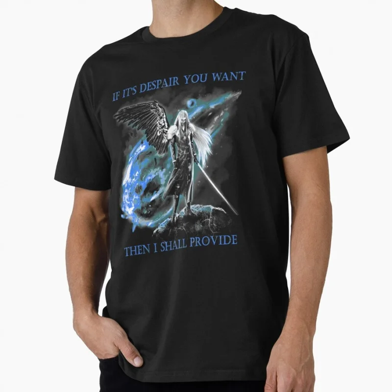 

Sephiroth FF7 The One Winged Angel Gift T shirt for gamer 100% cotton O-Neck Short Sleeve Graphic Clothes All size tops S-6XL