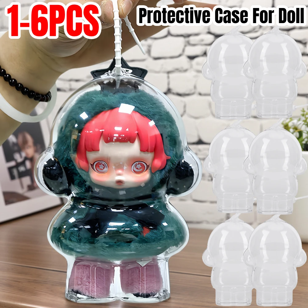 1-6PCS For Skull Panda Protective Cover Transparent Case Plush Dolls Display Bag Portable Organizer Box for Skullpanda Case Gift