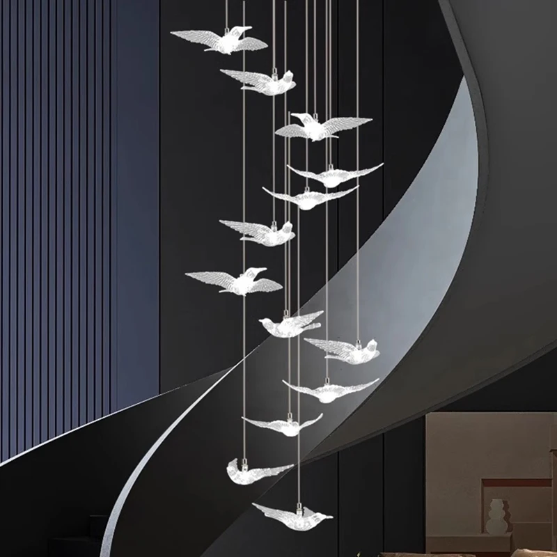 現代の階段シャンデリアペンダントライト屋内照明天井ランプ吊り下げライト LED シャンデリアリビングルーム屋内 lightin