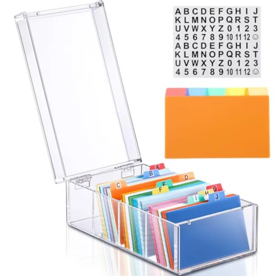 

Inde Card Holder Clear Acrylic Card Organizer 0 Pcs Divider Sheets for Desk File Note Holders, Compartments Holds 00 Cards