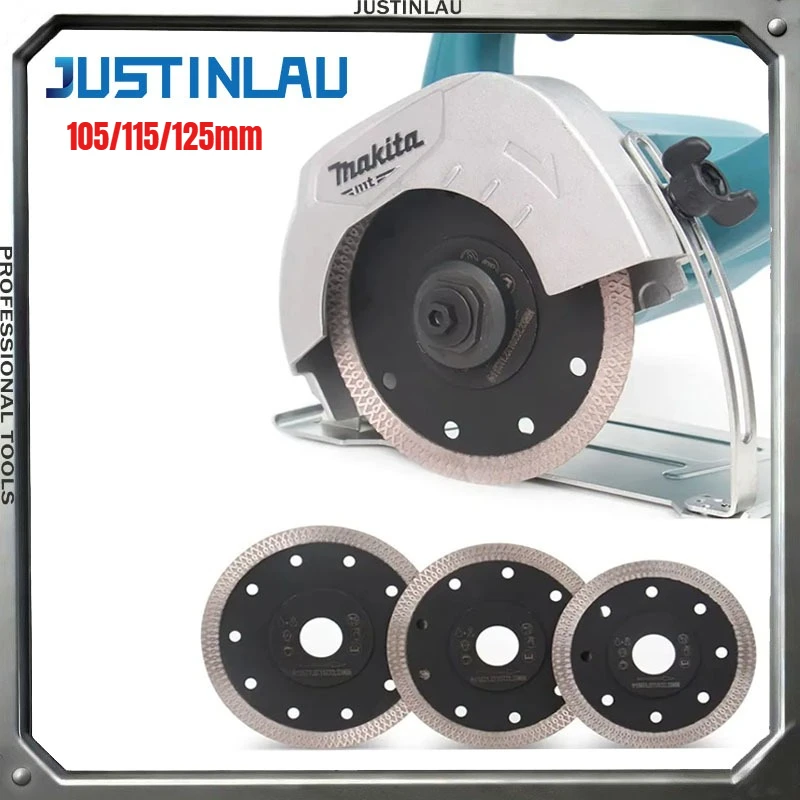 JUSTINLOU 105/115/125 mm Netz-Turbinen-Diamanttrennscheibe für Keramikfliesen, Marmor und Stein, Kreissägeblatt für Marmor
