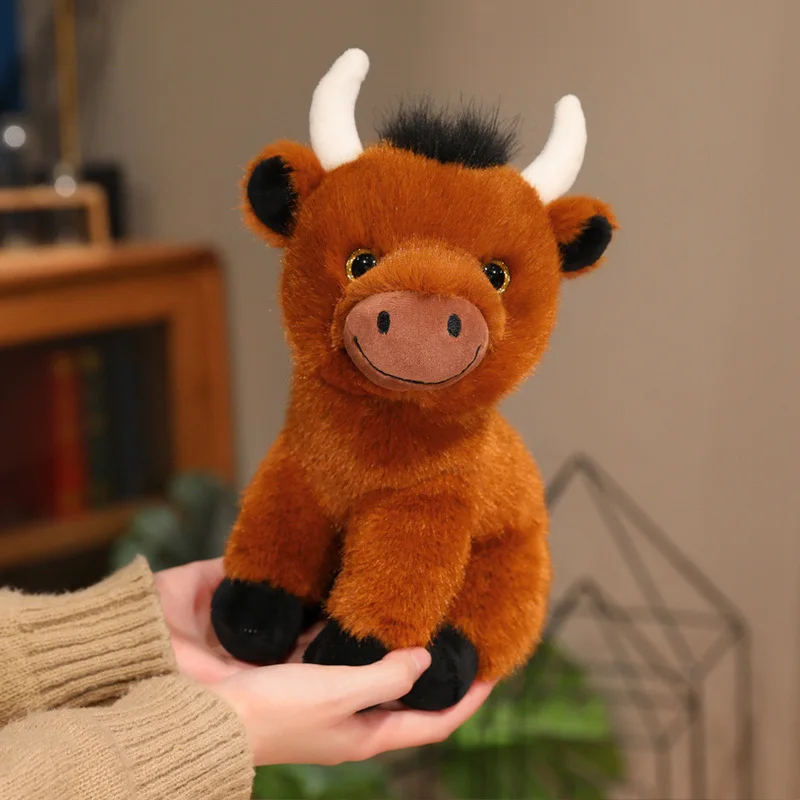 27 cm mignon bétail des Highlands en peluche jouet réaliste bétail des Highlands peluche poupée cadeau classique pour les enfants Ranch Souvenirs