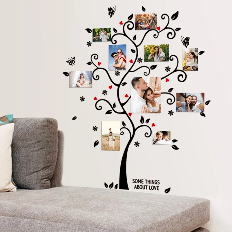 DIY Family Photo Frame Tree Wall Sticker Home Decor Living Room Bedroom Wall Decals Poster Home Decoration Wallpaper