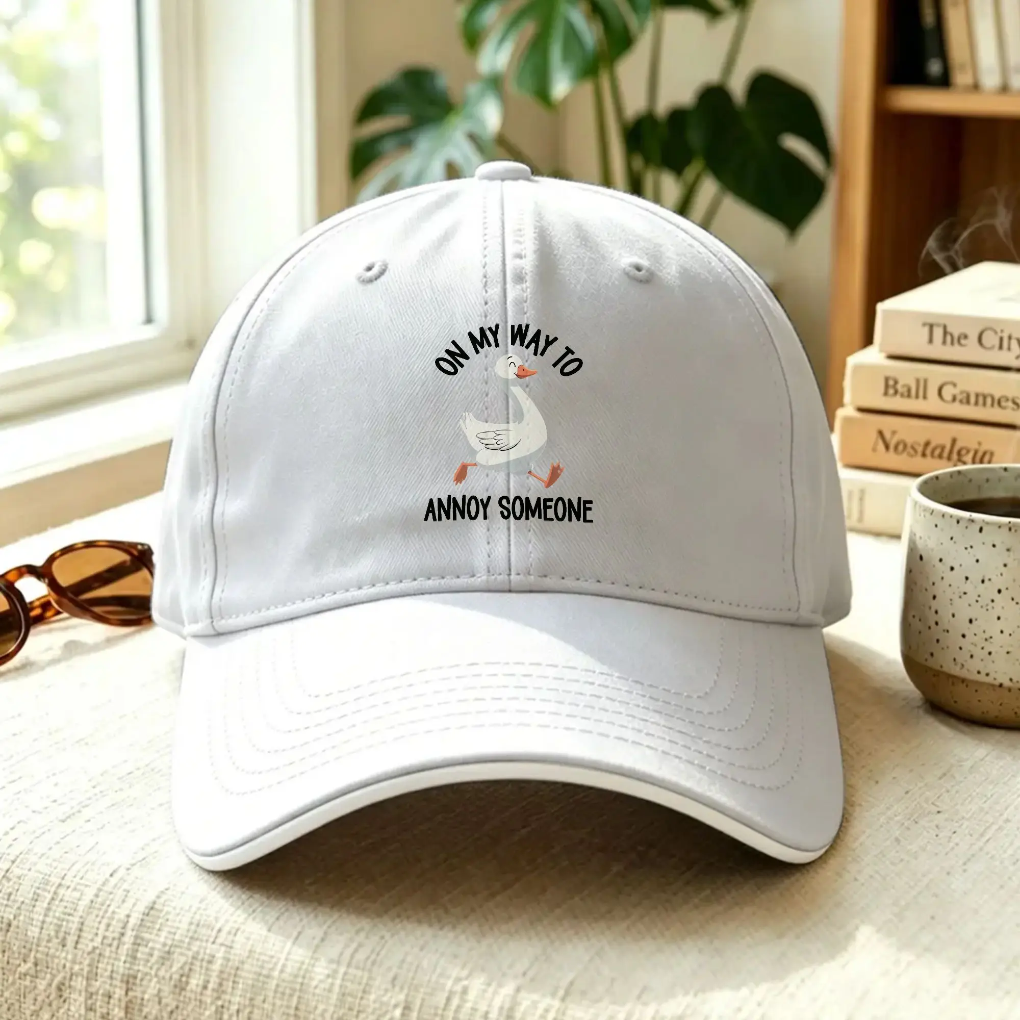 Funny Duck Graphic Sun Baseball Cap On my way to annoy someone Summer Vintage Hip Hop Hats For Women Men Kpop Rock Baseball Caps