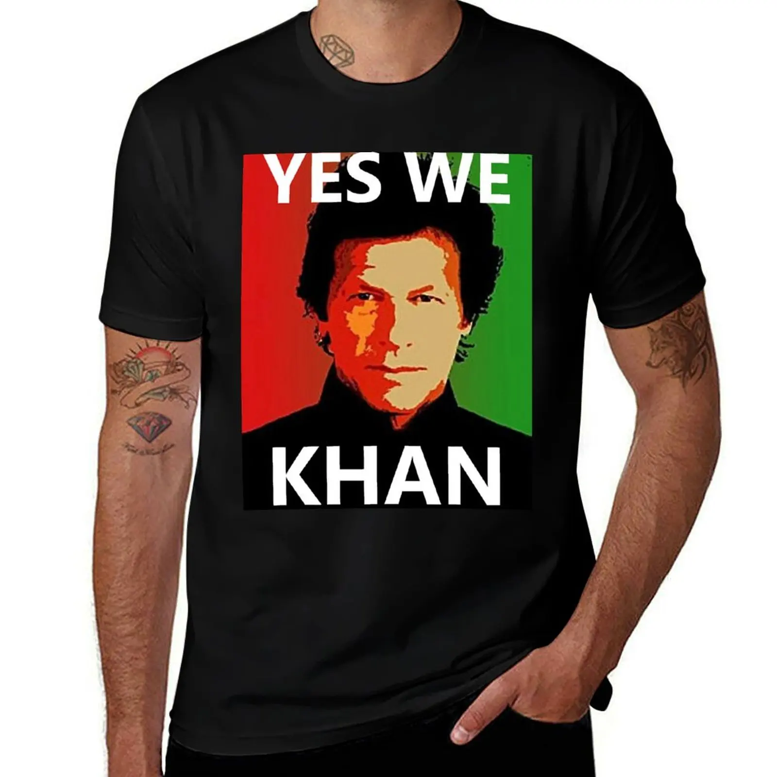 

Yes We Khan - Imran Khan Pakistan Prime Minister T-Shirt man t shirt cotton high quality t shirt man luxury T-Shirt
