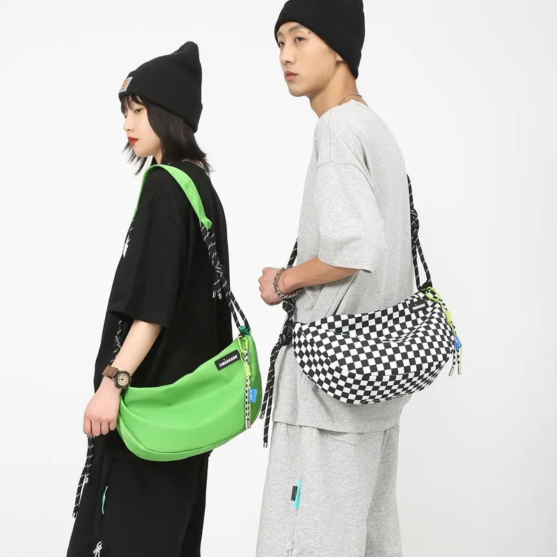 Unisex Street Shoulder Bag Large NylonCrossbody Bags for School Cotton Cloth Fashion Man Messenger Female Students Book Bag