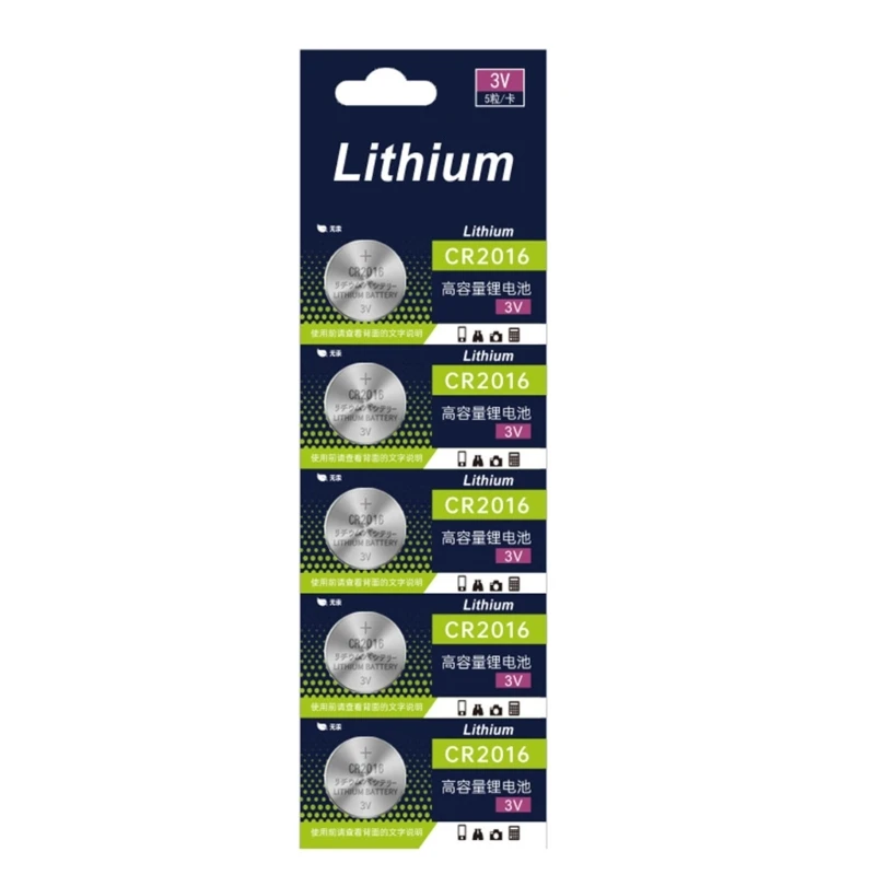 

High Energy Density CR2016 Coin Battery Leak Proof Design High Performances Button Batteries Long Lifespans for Watches