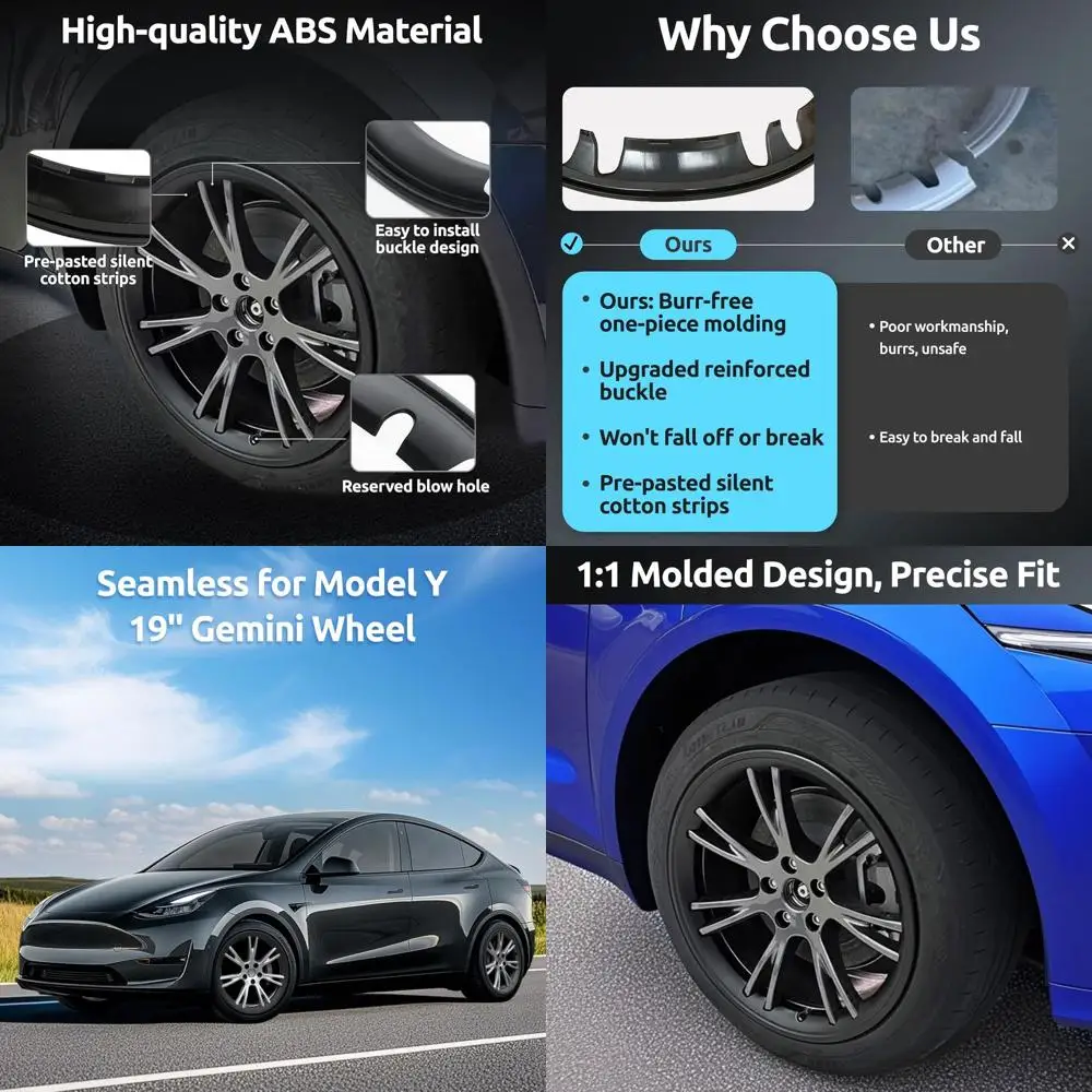 Wheel Rim Protector for Tesla Model Y Gemini 19 inch Apollo Wheels 2020-2024 Model Y Accessories All-in-one Car Tire Trim Rings