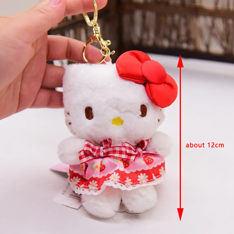 Sanurgente-Porte-clés mignon Hello Kitty Kawaii, plusieurs documents en peluche, porte-clés beurre, sac d'école, pendentif jouet, accessoires, 1 pièce