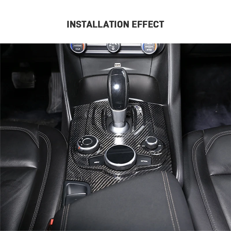 For Alfa Romeo Giulia 2017-2019 Real Carbon Fiber Car Center Console Gear Shift Panel Frame Cover Trim Car Interior Accessories