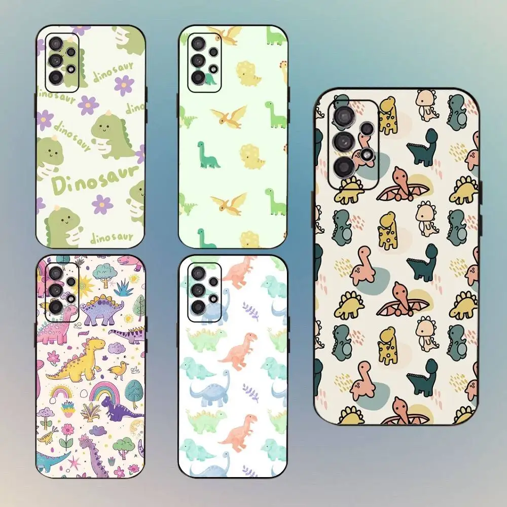 

Cute Dinosaur Phone Case For Samsung Galaxy A13,A21s,A22,A31,A32,A52,A53,A71,A80,Soft Black Shell