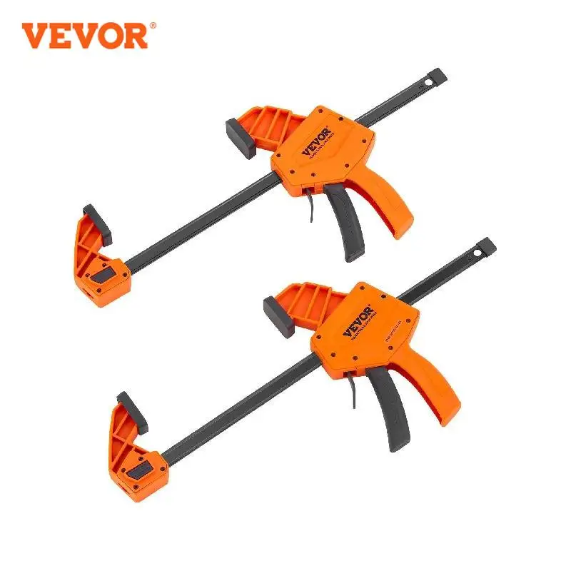 VEVOR Bar Clamps for Woodworking 2-Pack One-Handed Clamp/Spreader Quick-Change F Clamp Wood clamps for Woodworking Metal