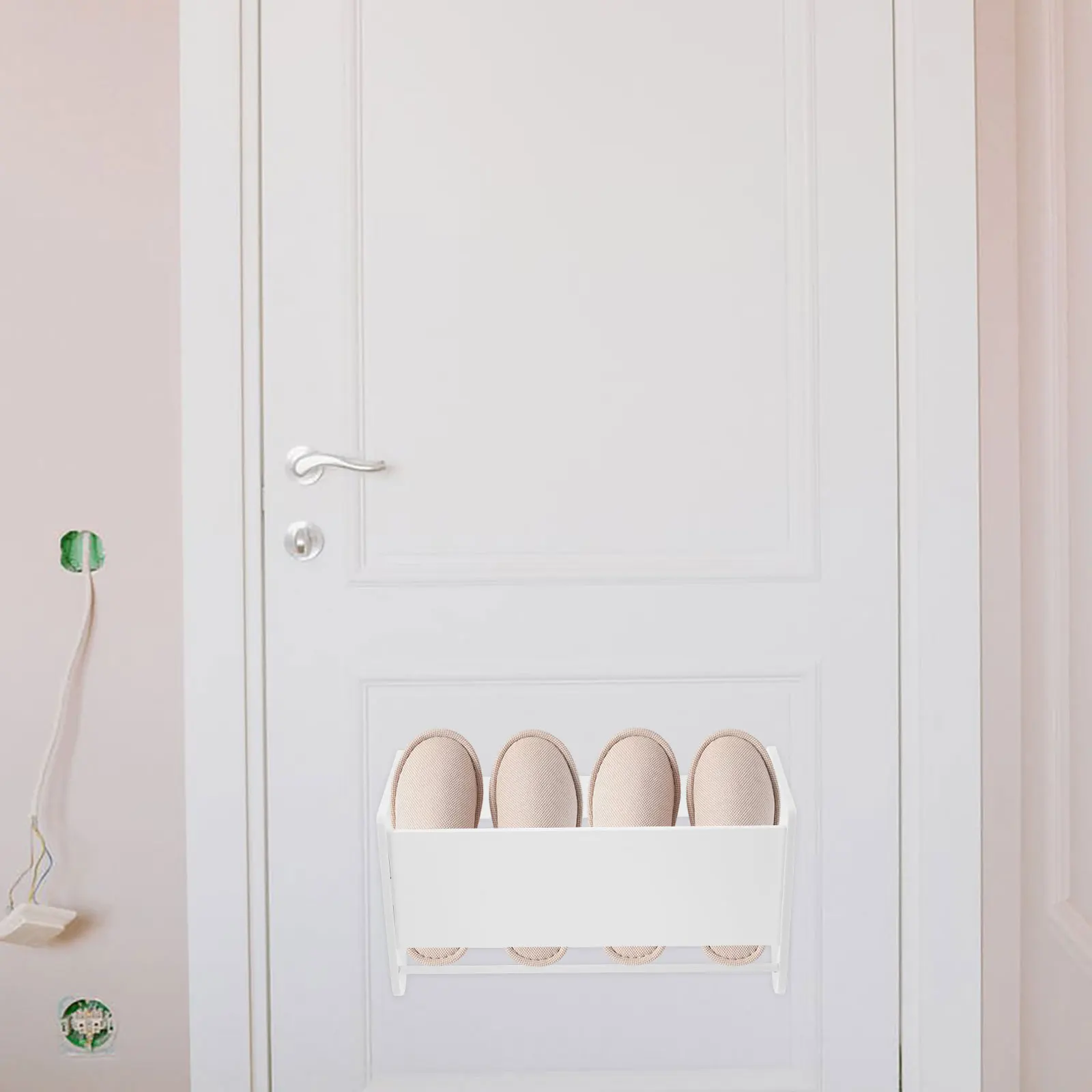 

2pcs Ultra Thin Shoe Rack Slipper Wall Holder Storage Bin Racks Home Multi Function Bathroom Space Saving Punching Free Shelf