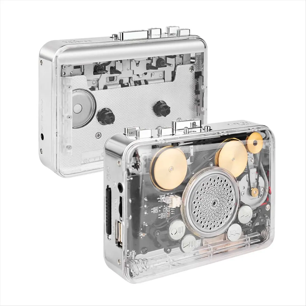 !【New Factory 】Portable Cassette Tape Player Recorder Transparent Shell USB Cassette Capture to MP3 Format to U Disk Tape Music