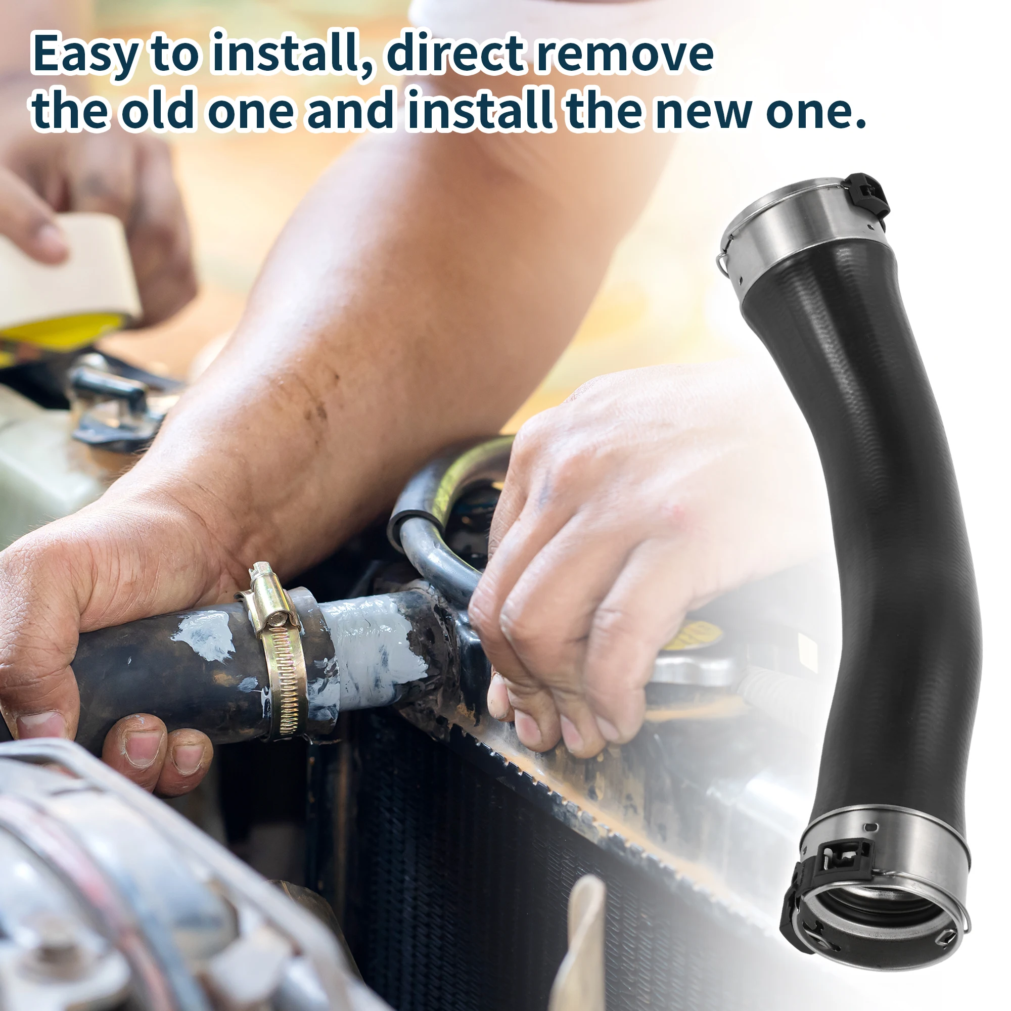 UXCELL Radiator Hose Heater Hose for BMW 1 Series F20 2011-2019 No.11618583389 Rubber Turbocharger Intercooler Hose Black 1 Pc