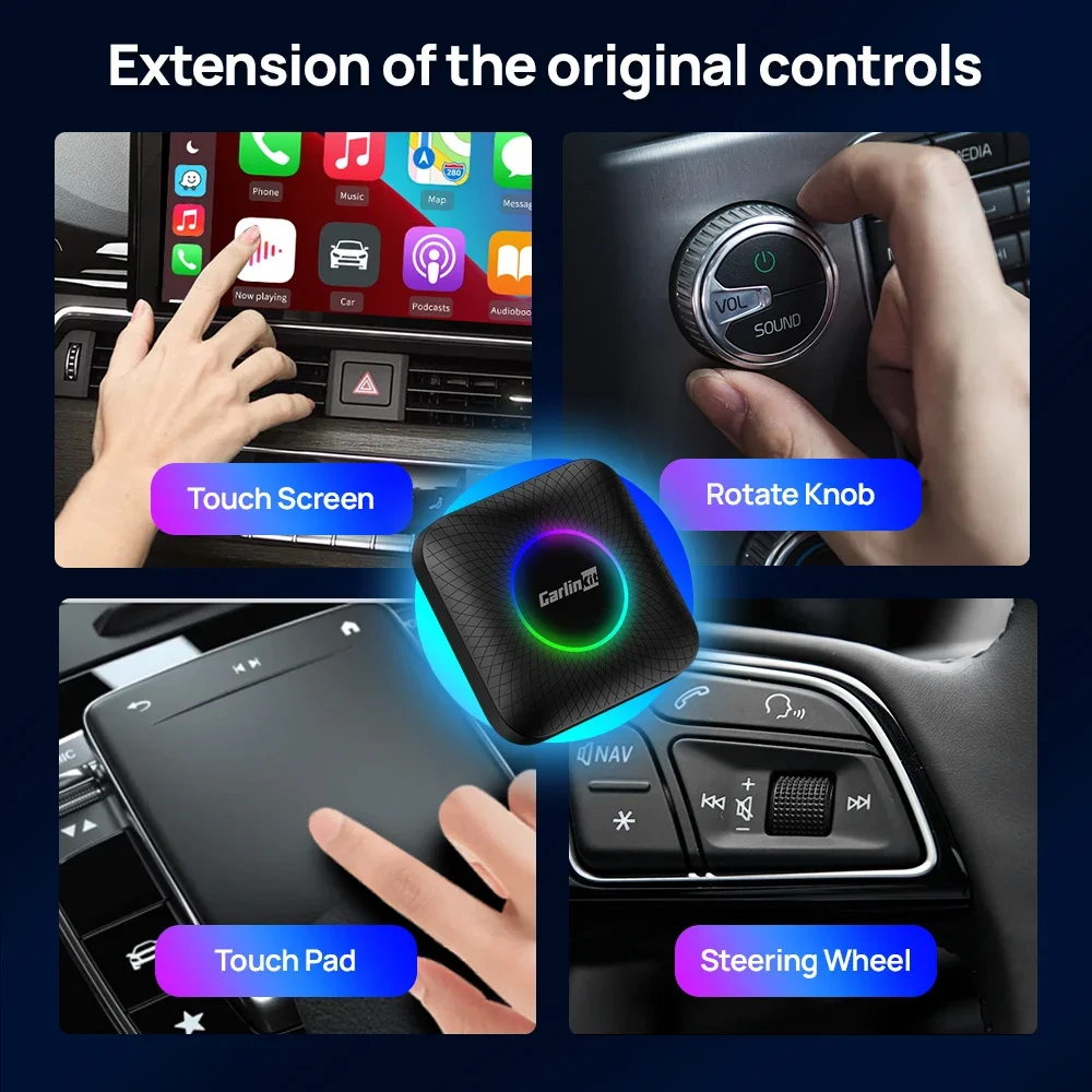 Carlinkit-Lecteur multimédia intelligent pour voiture, 4 Go + 64 Go, WiFi, mise à niveau automatique, récepteur Carplay, Android, AI Box Play