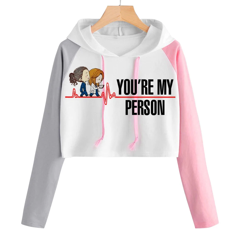 New Greys Anatomy Hoodies Women Long Sleeve Pullover Tops Harajuku You Are My Person Printed Sweatshirts Lover Ecg Hoodie Female