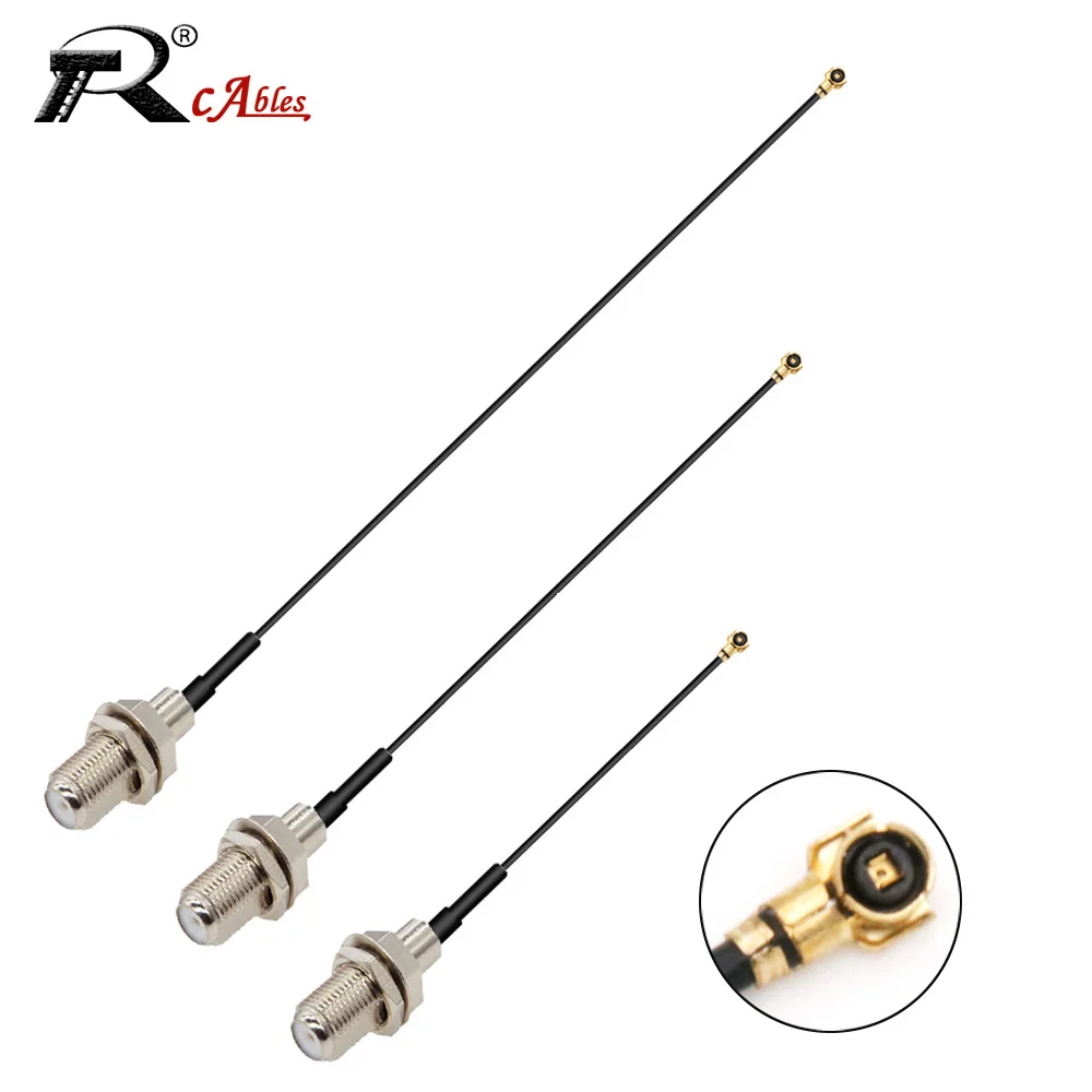 F fêmea para u. fl/ipx/ipex1/ipex4 mhf4 fêmea jack pigtail rf1.13 cabo coaxial rf 3g cabo de extensão de antena com 15cm e 30cm, 1 peça