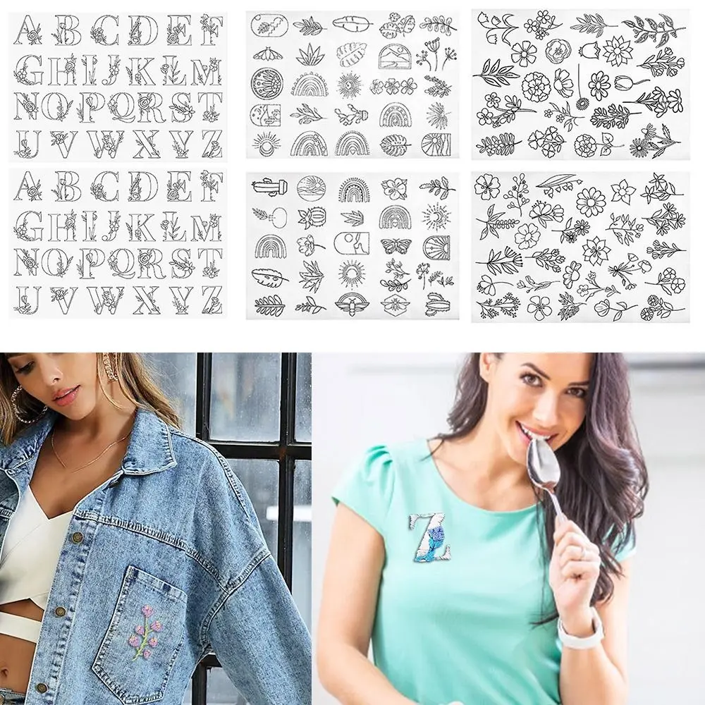 Handmade Stitching Embroidery Paper Stick Pattern Stabilizers Embroidery Dissolving Transfer Paper DIY Crafts Sewing Tools