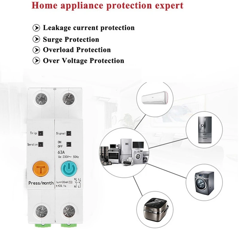 Single Phase Din Rail Leakage Protection Remote Read Kwh Meter Wattmeter Smart Energy Meter Voice Control