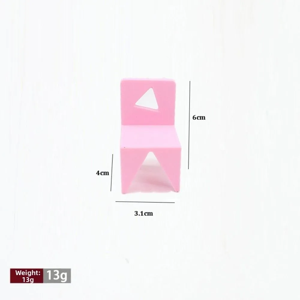 طاولات طعام صغيرة لبيت الدمى 1/12 أثاث مصغر ملون من البلاستيك كراسي طاولة طعام ملحقات نموذج