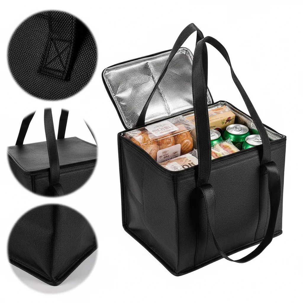 Insulated Bag: Keep Food Hot & Cold For Hours - Grocery Tote, Soft Cooler Bag, Pizza Warmer Lightweight & Sturdy Zipper