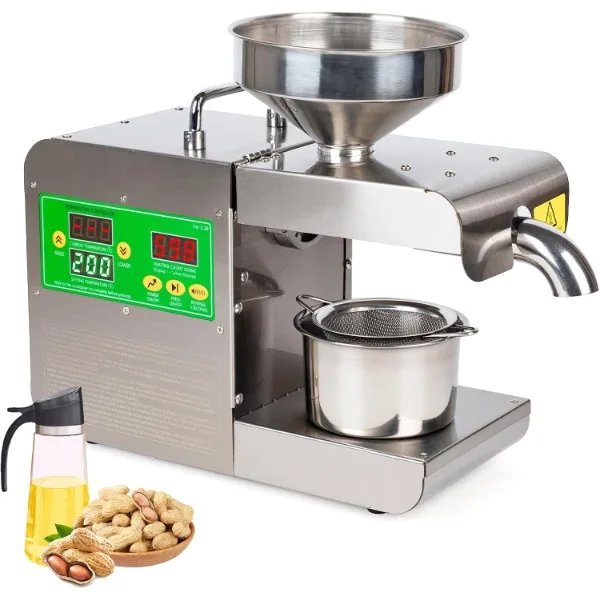 SOKO Oil Press Machine 820W Hot/Cold Electric Automatic Oil Press Extractor for Peanut Sesame Sunflower Seeds Coconut Soybean