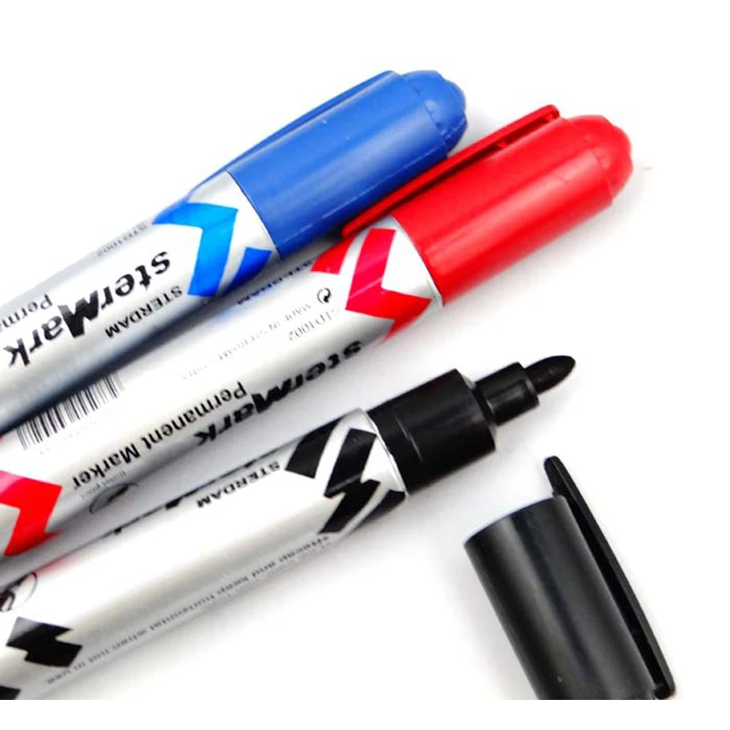 5PCS One End Head Marker Black Oil Indelible Marks Pen Office Warehouse Stationery