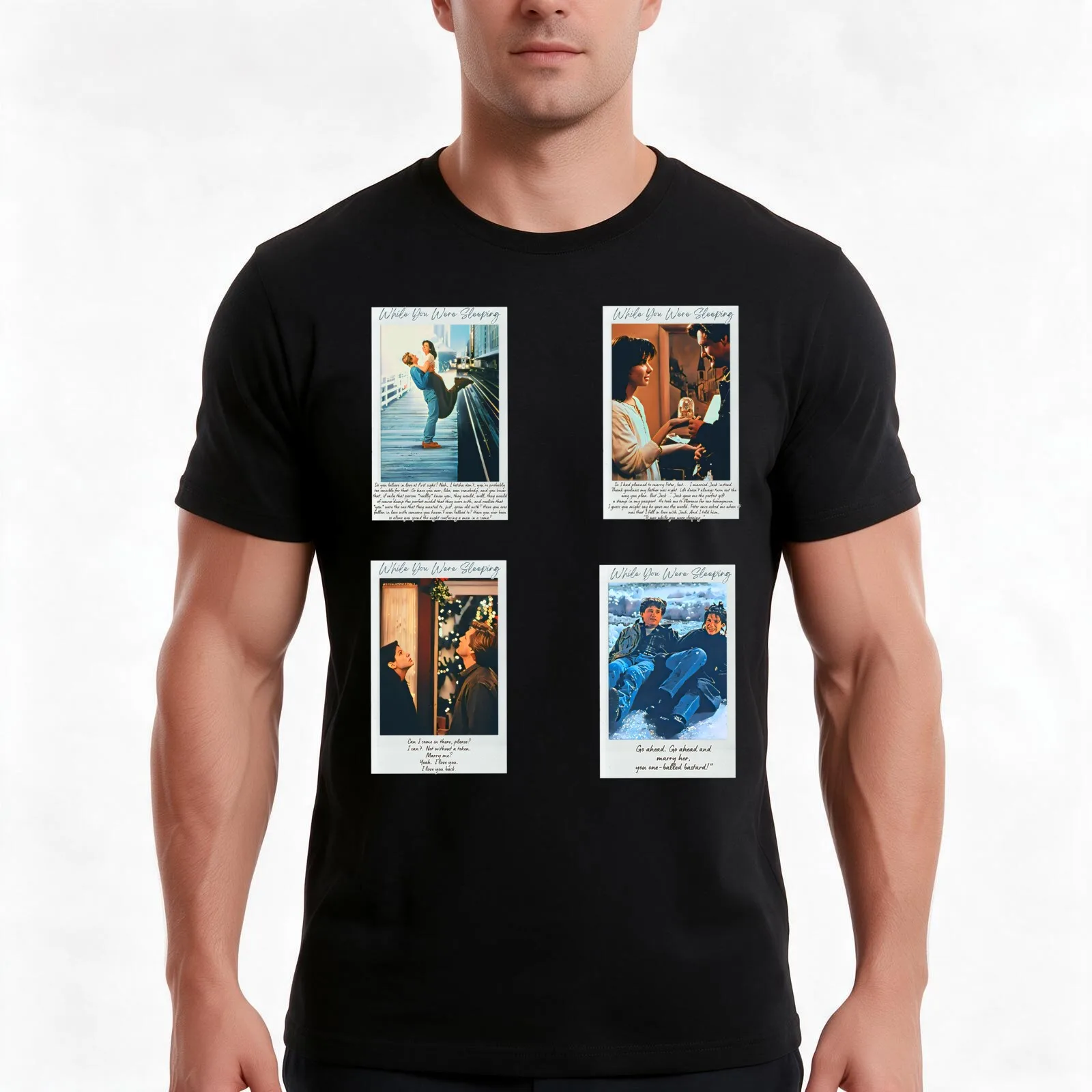 While You Were Sleeping Sticker Set / T Shirt T-Shirt Summer Casual Cotton Tee, Unisex Men Women