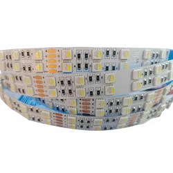5m Double Row 4 in 1 RGBW LED Strip 120 LED/m SMD 5050 RGB+Warm White RGBCW 4 Color in 1 LED Chip Flexible Tape 12V/24V