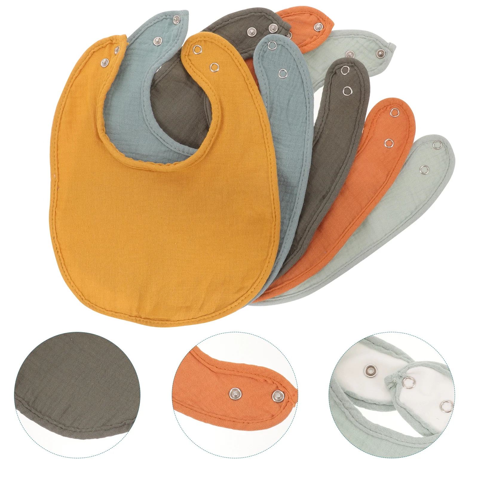 

5Pcs Cotton Baby Bibs Drooling Teething Breathable Infant Toddler Bib Lightweight Cotton Bibs for Infant Baby Bib