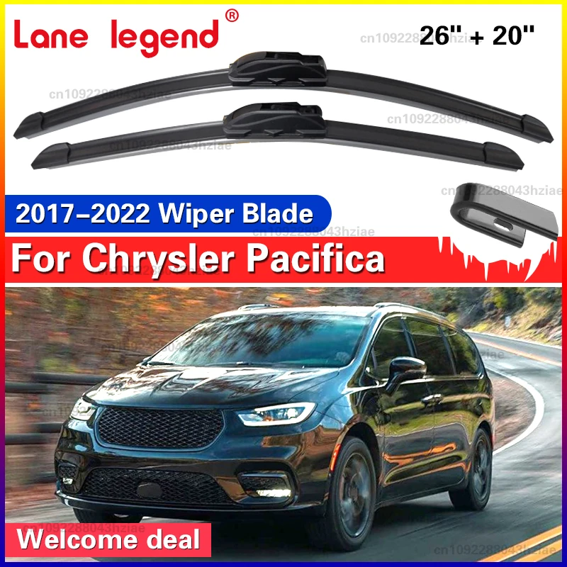 Escobillas de limpiaparabrisas de coche para Chrysler Pacifica 2017 2018 2019 ~ 2022 parabrisas delantero sin marco silencioso raspado de nieve accesorios de goma