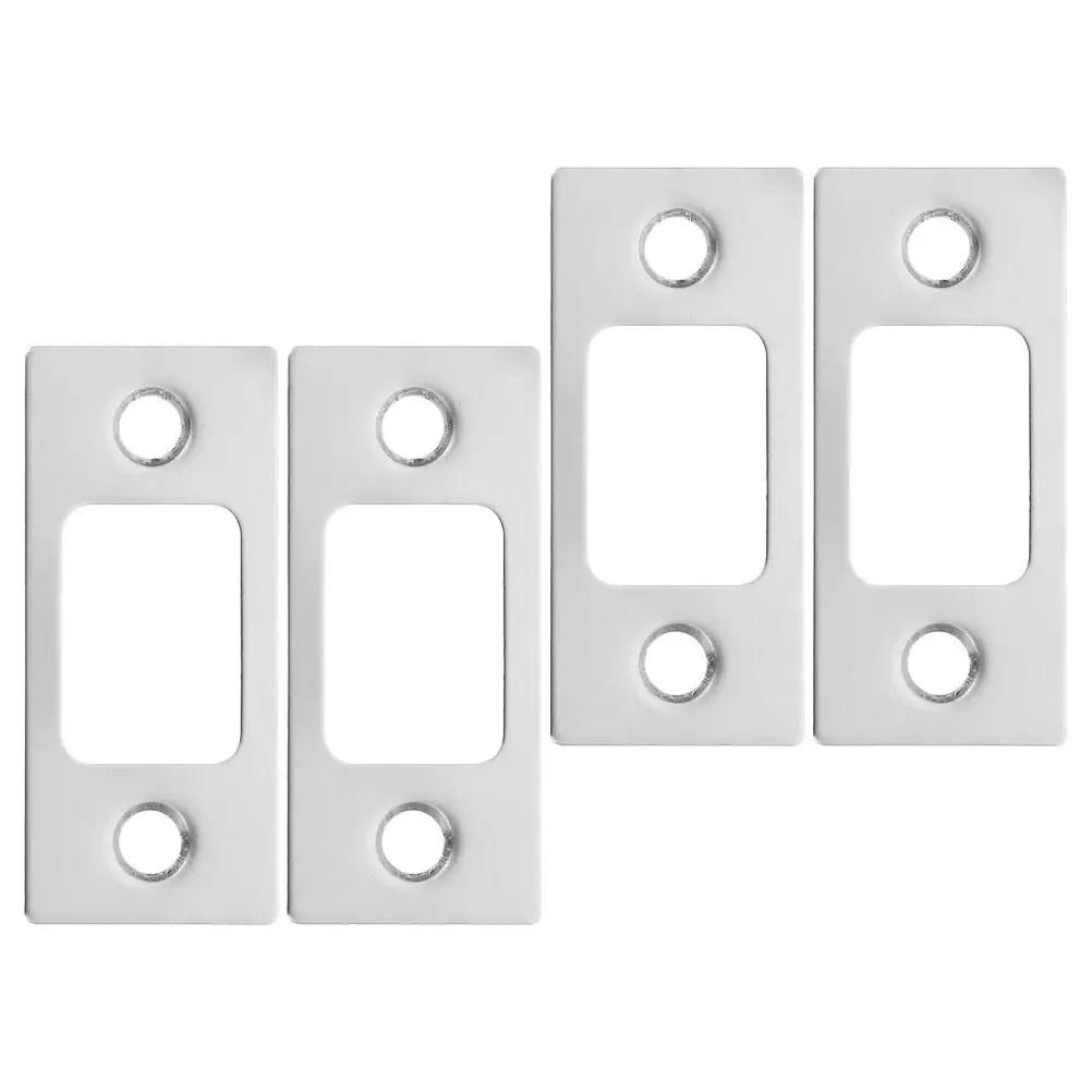 4 Pcs Lock Tongue Buckle Gate Door Plates Insert Stainless Steel Repair Kit Front Reinforcement Covers Strike