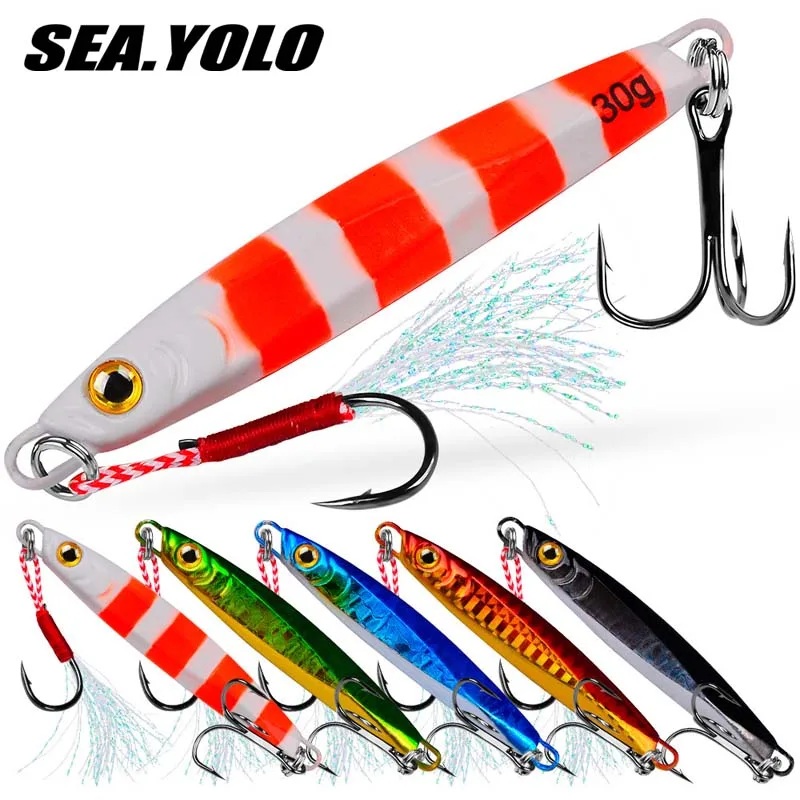 

Sea.yolo 5pcs Long Distance Iron Plate Lead Fish 7g-30g Ocean Fishing Bass Metal Sequins Seawater Fishing Bait