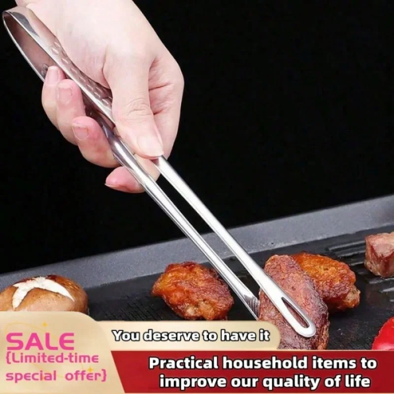 

1Pcs Stainless Steel Barbecue Tongs Clip BBQ Grill Meat Tongs Cooking Tweezers for Food Utensils Kitchen Tools New Kitchen Tongs