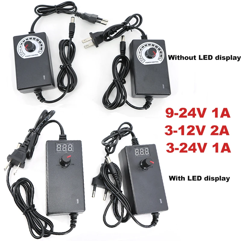 Adjustable AC 110-220V TO DC 3V-12V 3V-24V 9V-24V 1A 2A 5V 6v 8V 15v 9V 10V 21v Power charger Adapter Screen Display Regulator M